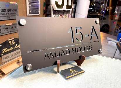 Matt Black House Name Plate